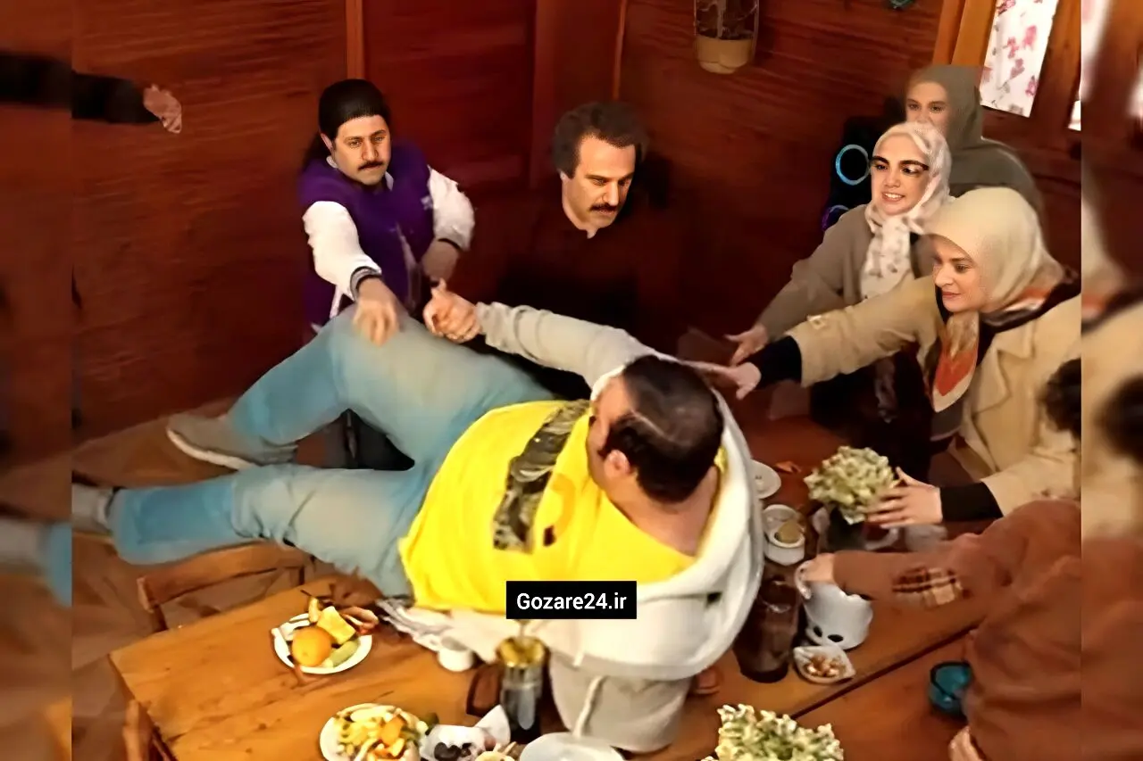 آموزش رقص مازندرانی توسط بهتاش؛ سقوط خنده‌دار بهروز روی میز!