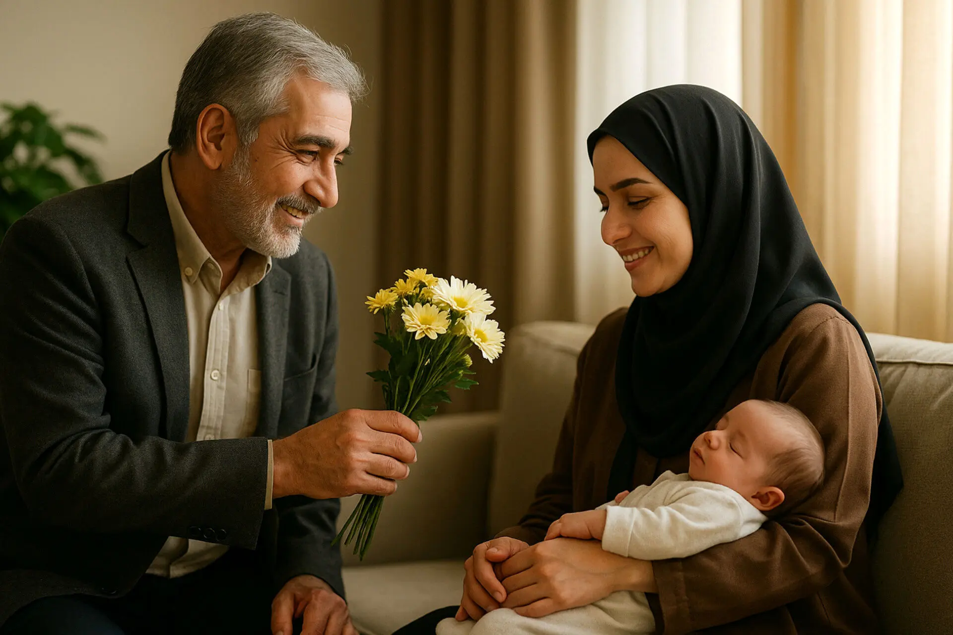 متن‌های احساسی تبریک روز زن و روز مادر از زبان پدر به دخترِ تازه‌مادرشده