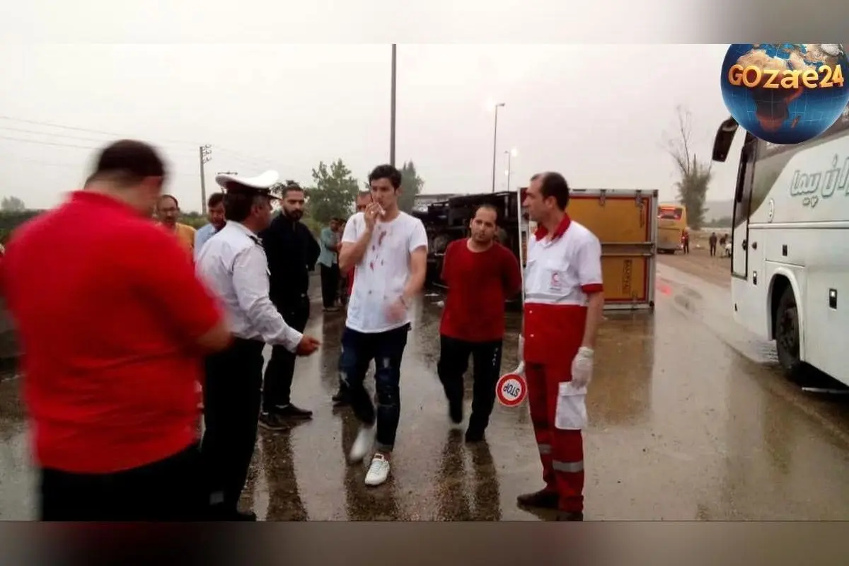 تصادف سردار آزمون با پورشه میلیاردیاش در جادههای شمال؛ تصاویری از لحظه حادثه و جزئیات حادثه