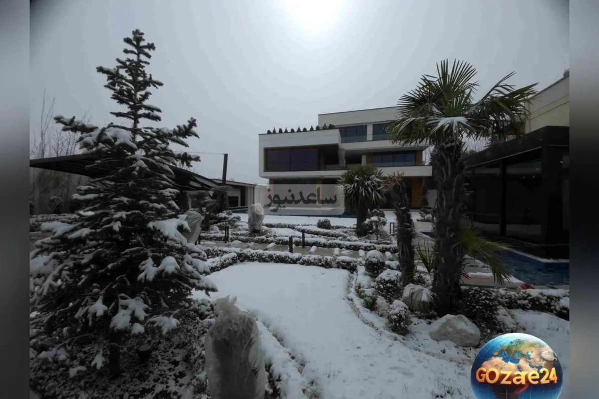 ویلا لوکس و مدرن علیرضا بیرانوند با حیاط جنگلی و استخر بزرگ، قطعه‌ای از بهشت ایران