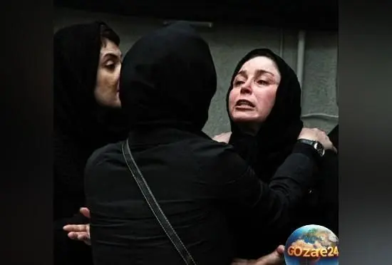 ژاله صامتی در مراسم عزای سعید راد با استایل مشکی و چهره غمزده، همیشگی در سادگی و وقار