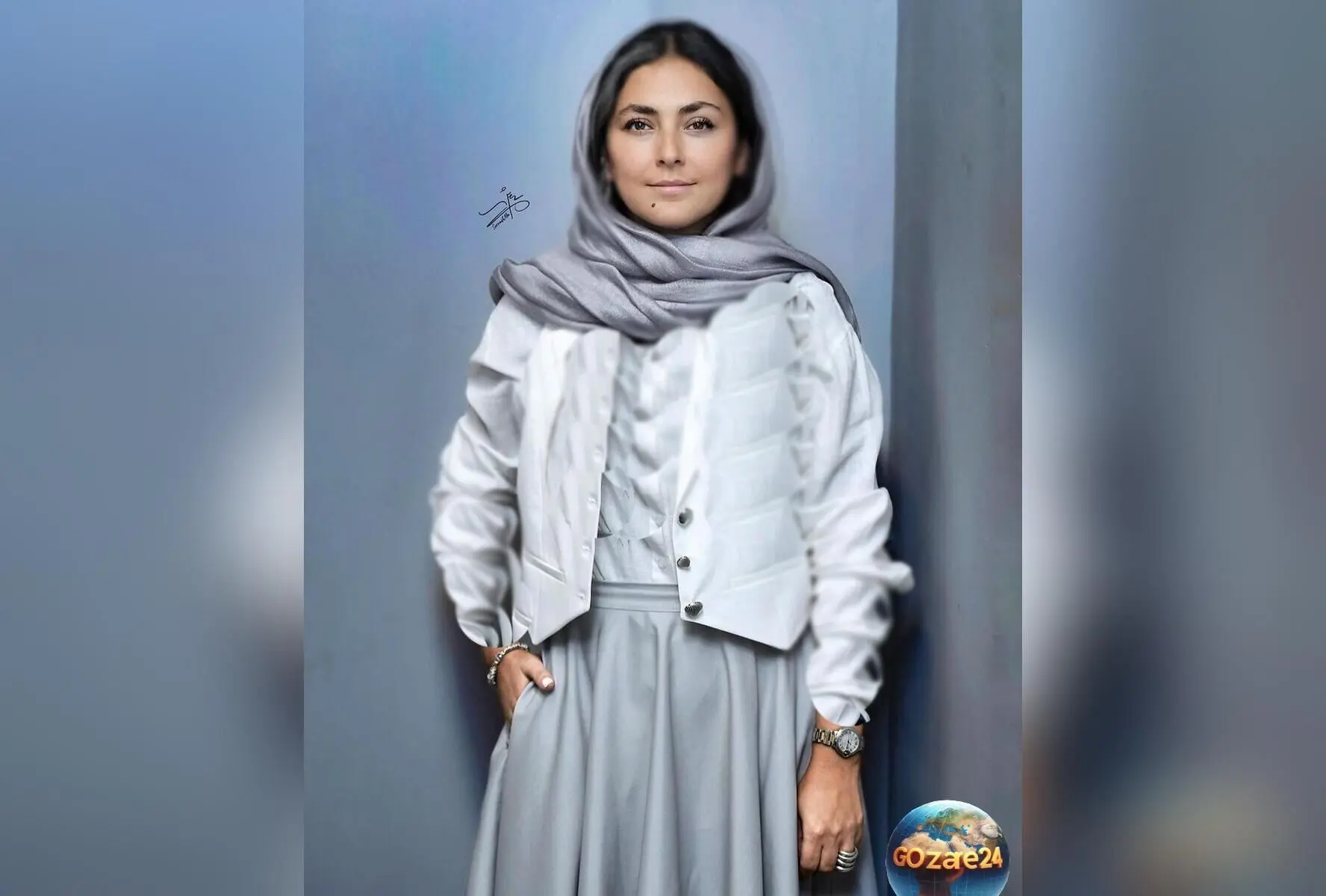 استایل مینیمال سفید و طوسی هدی زین العابدین در جشنواره فیلم و عکس با انرژی و جذابیت فوق‌العاده