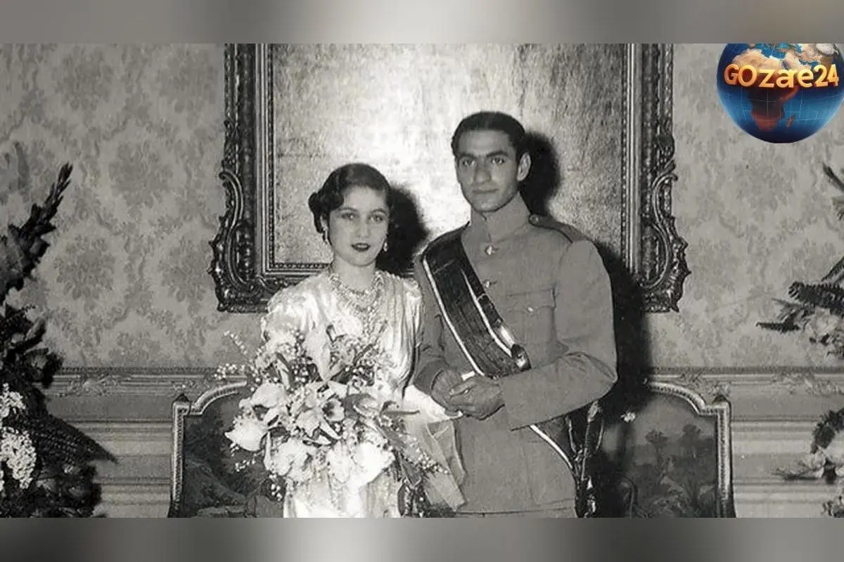 عکس نادر از فوزیه فواد و محمدرضا پهلوی در مراسم عروسی در مصر، سال 1317