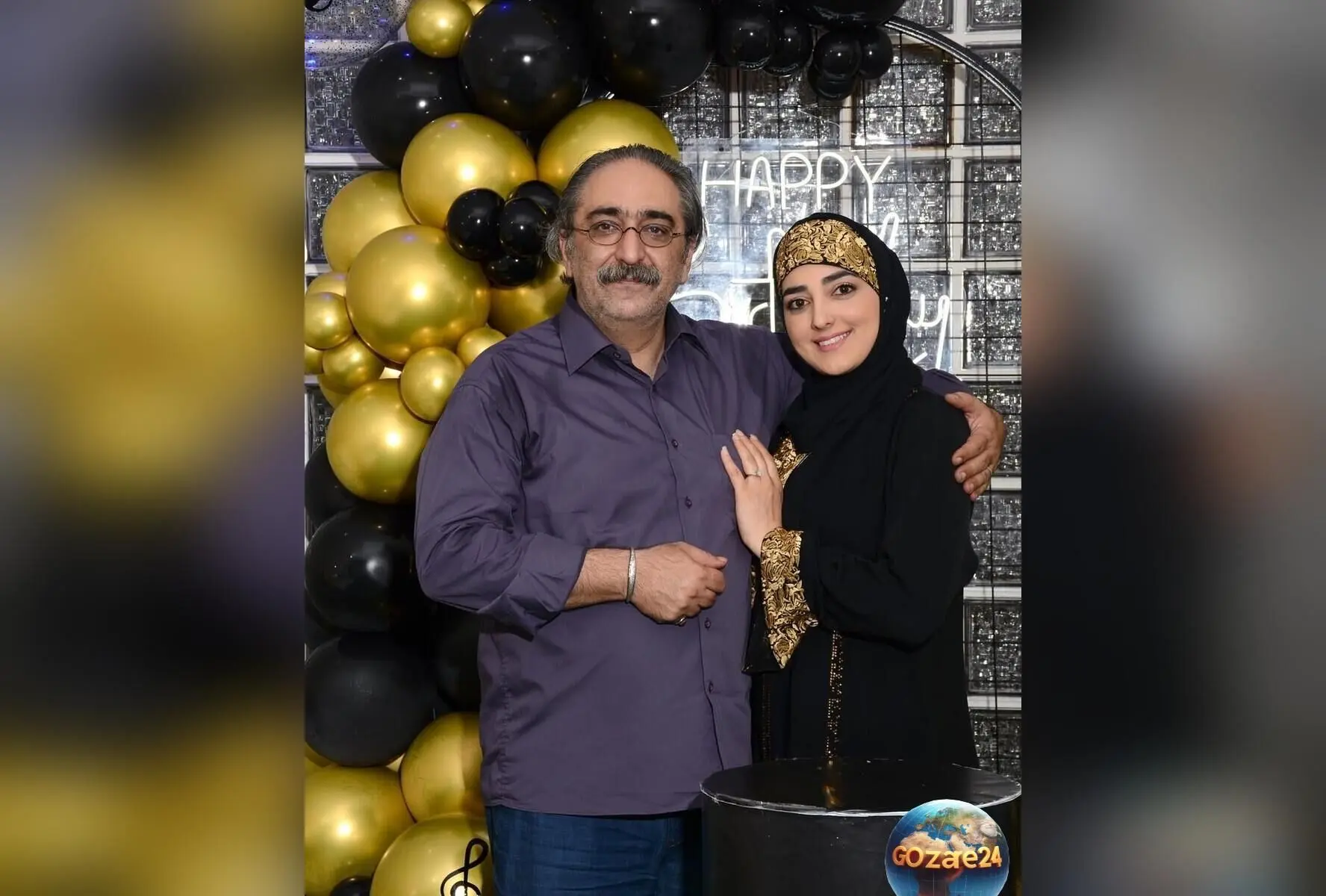 جشن تولد مجلل و خلاقانه شهرام شکیبا برای همسرش ستاره سادات قطبی با کیک صورتی و استایل شاهانه
