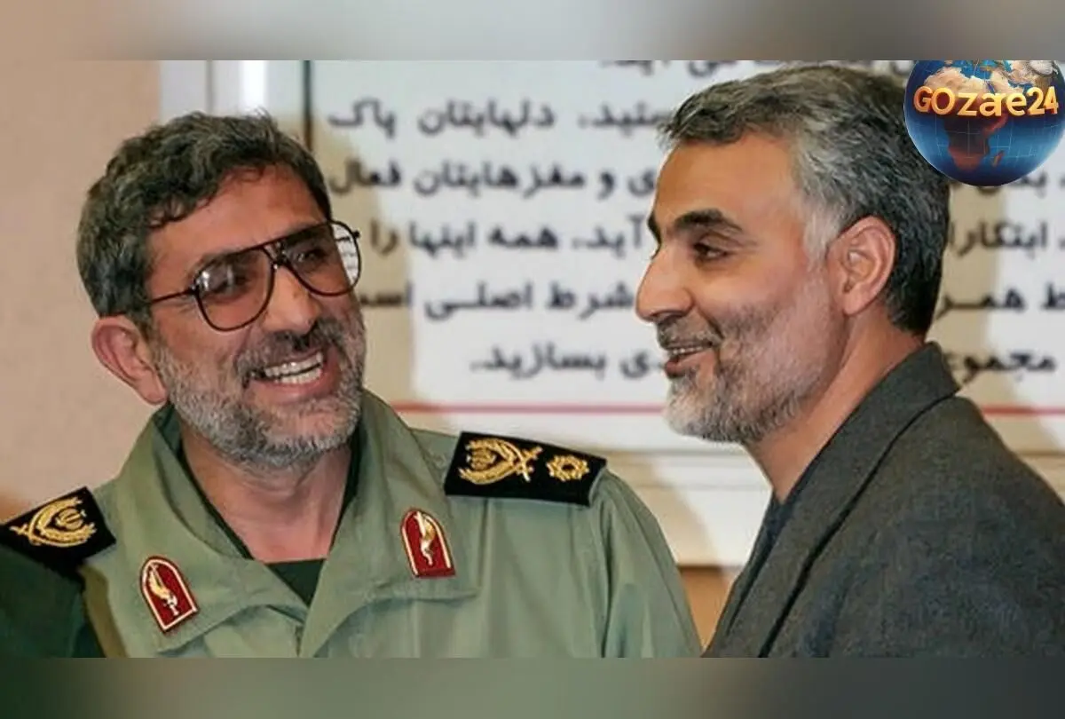 عکس دیدنی و تاریخی: دیدار عاطفی سردار قاآنی با پسر سردار سلیمانی پس از شهادت