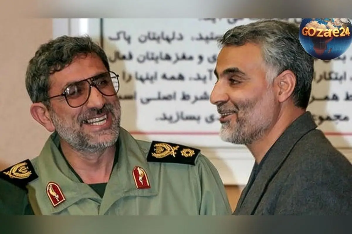 عکس دیدنی و تاریخی: دیدار عاطفی سردار قاآنی با پسر سردار سلیمانی پس از شهادت