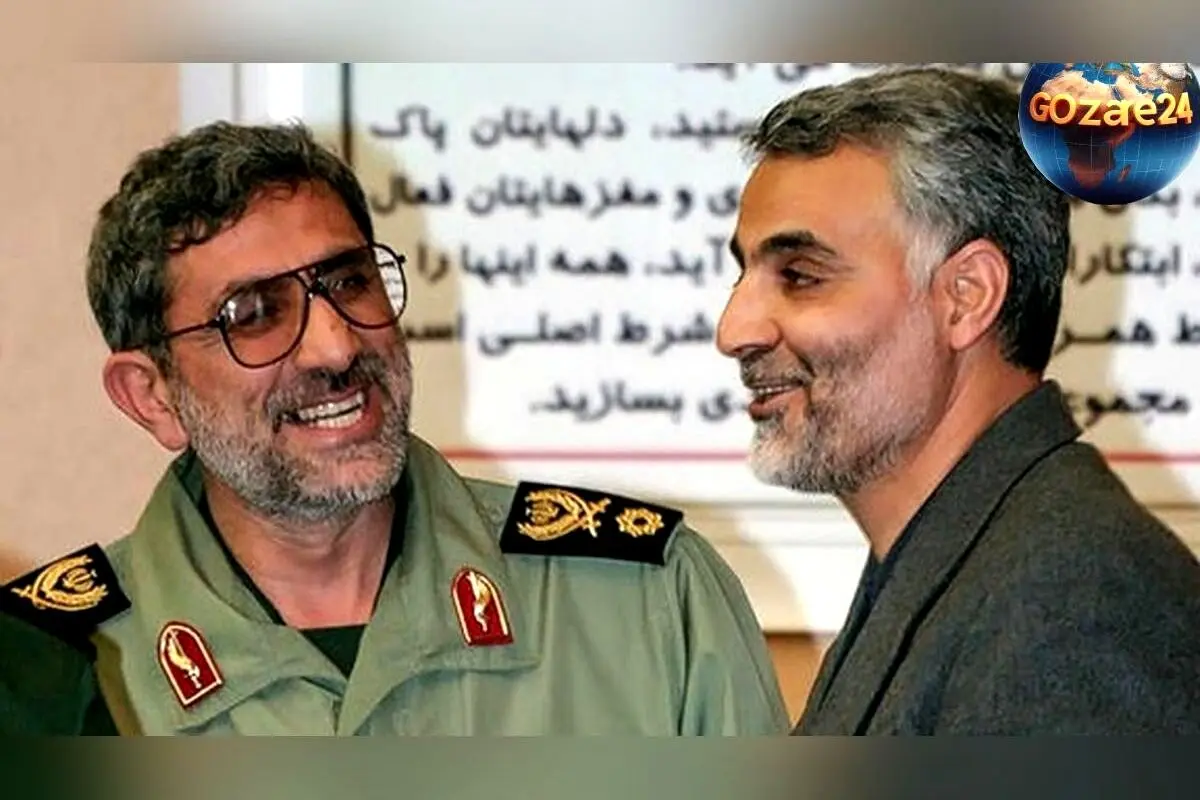 عکس دیدنی و تاریخی: دیدار عاطفی سردار قاآنی با پسر سردار سلیمانی پس از شهادت