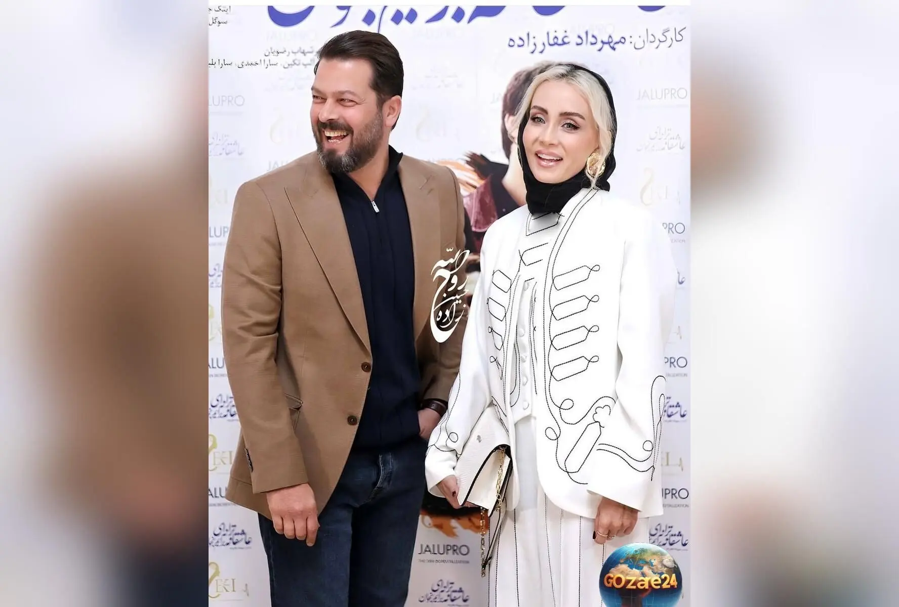 حضور متفاوت حدیث فولادوند در مراسم ختم پدر رامبد جوان با خودرو بی ام و و اسکورت بادیگارد