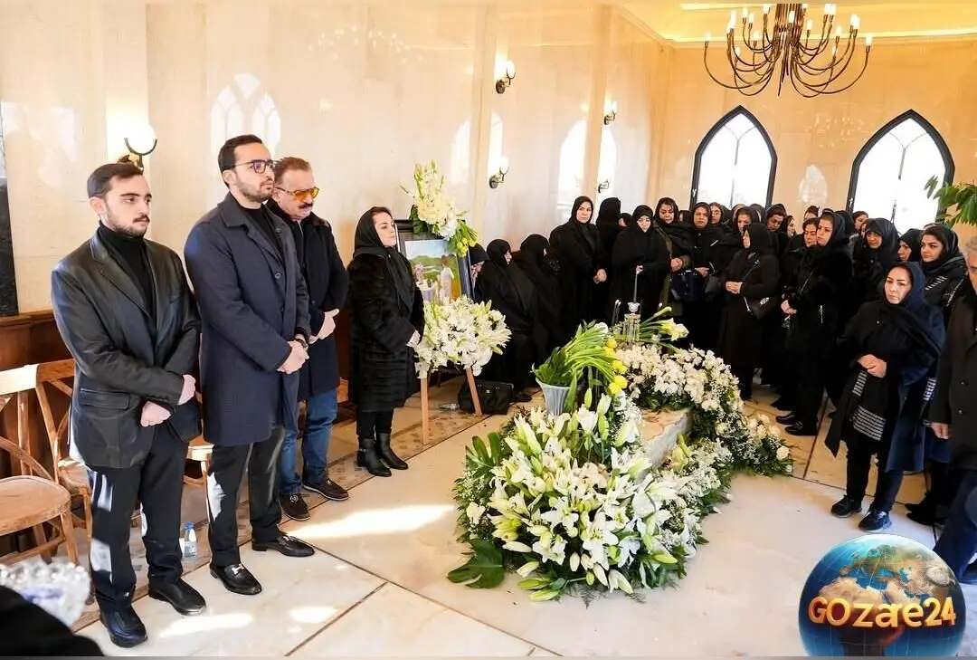 مراسم سالگرد همسر محمدرضا زنوزی مالک باشگاه تراکتور در وادی رحمت تبریز با حضور VIPها و گل آرایی با لاله‌های زرد