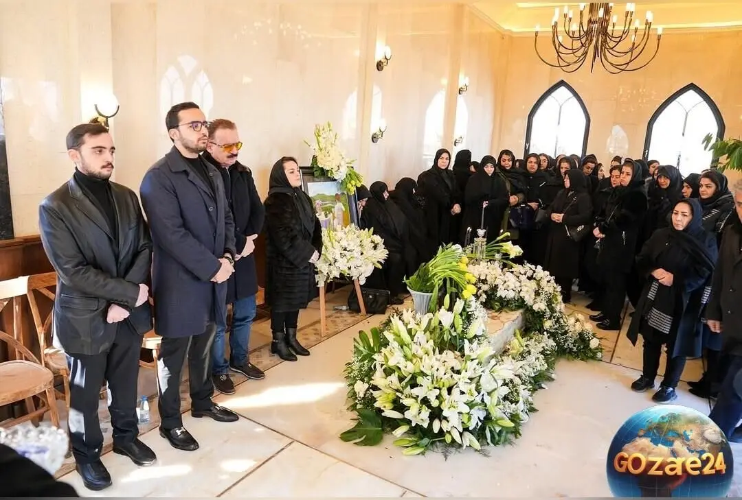 مراسم سالگرد همسر محمدرضا زنوزی مالک باشگاه تراکتور در وادی رحمت تبریز با حضور VIPها و گل آرایی با لاله‌های زرد