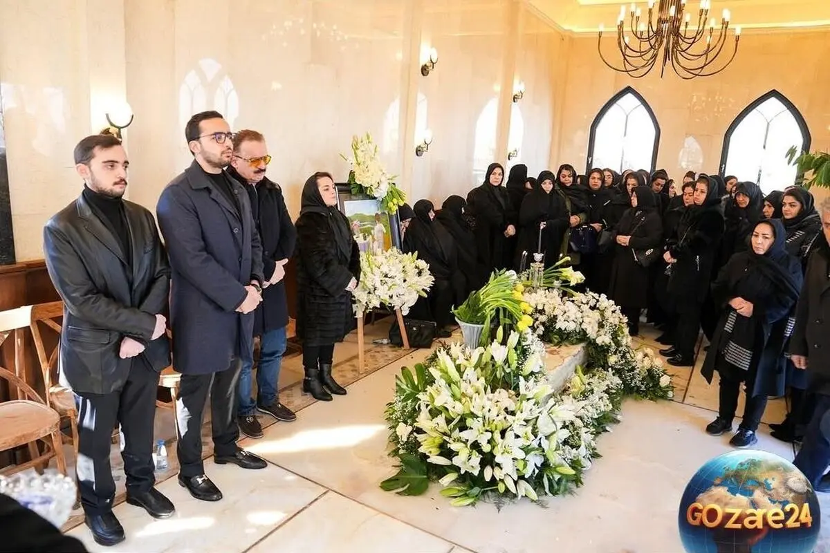مراسم سالگرد همسر محمدرضا زنوزی مالک باشگاه تراکتور در وادی رحمت تبریز با حضور VIPها و گل آرایی با لاله‌های زرد
