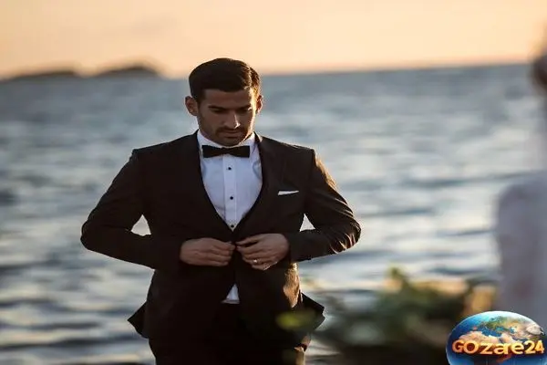عکس و جزئیات عقد احسان حاج‌صفی و همسرش با استایل اروپایی؛ نگاهی به لباس و دسته گل زیبا و شیک همسر قدبلند ستاره فوتبال ایرانی