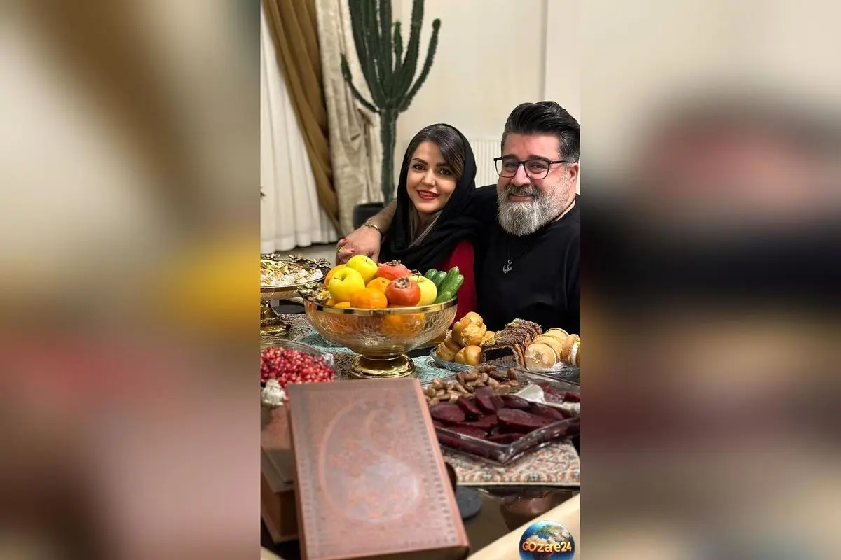 تصاویر و پشت صحنه‌های یلدای مجلل مهدی یغمایی و شوخی‌های خانوادگی در منزل