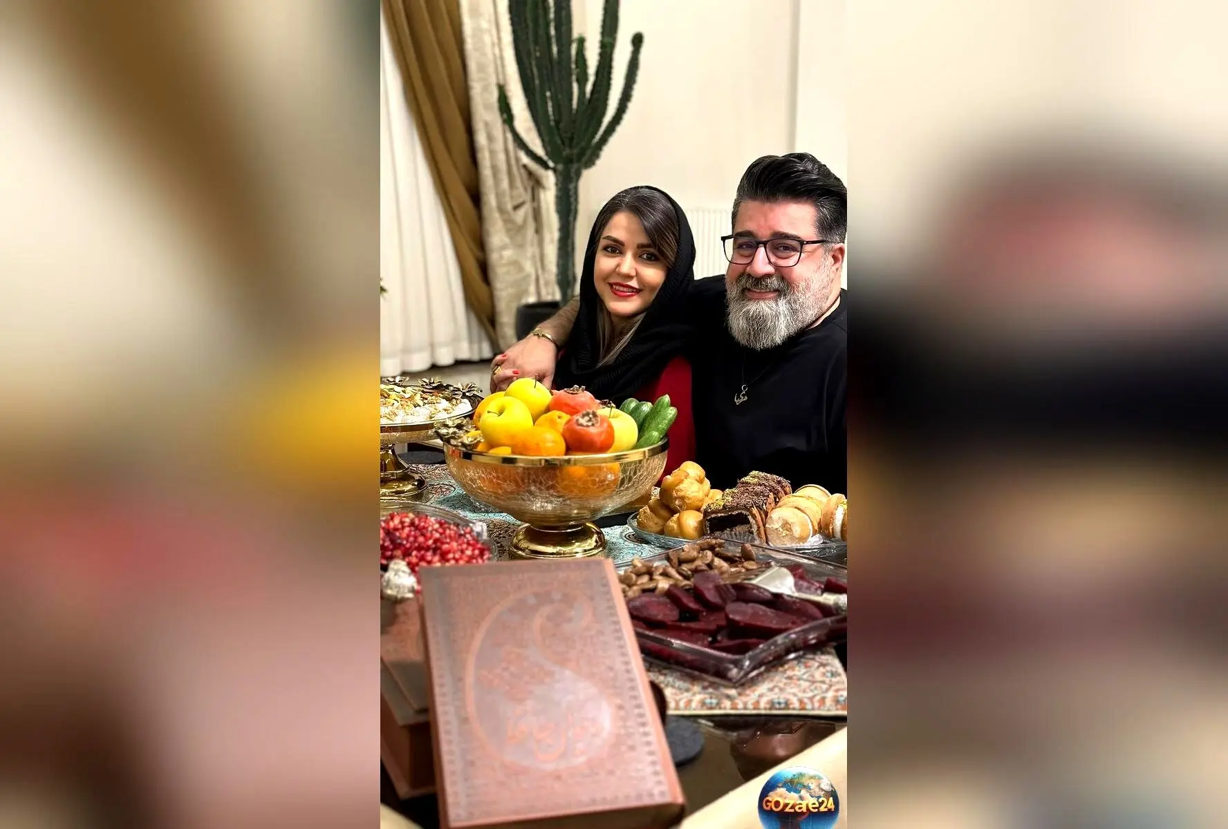 تصاویر و پشت صحنه‌های یلدای مجلل مهدی یغمایی و شوخی‌های خانوادگی در منزل