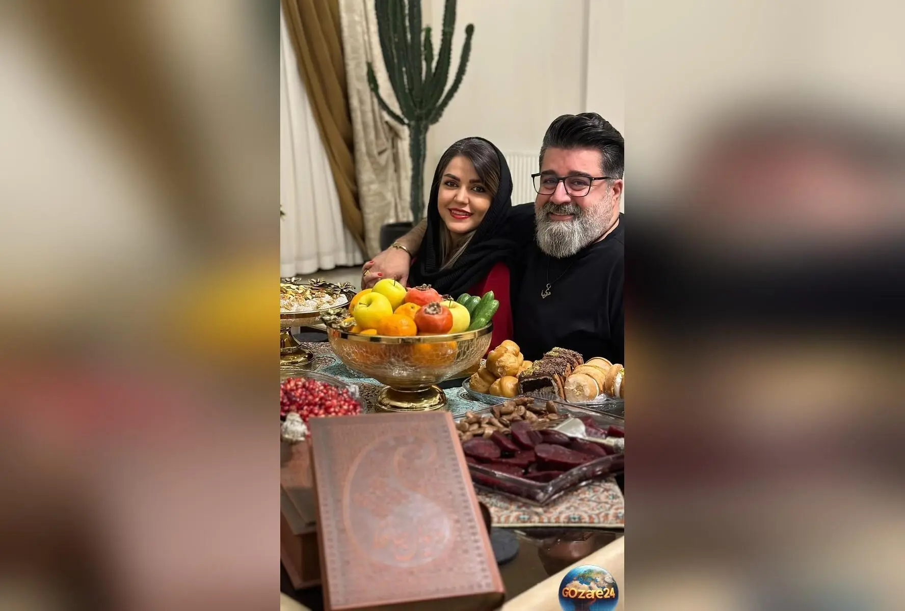 تصاویر و پشت صحنه‌های یلدای مجلل مهدی یغمایی و شوخی‌های خانوادگی در منزل