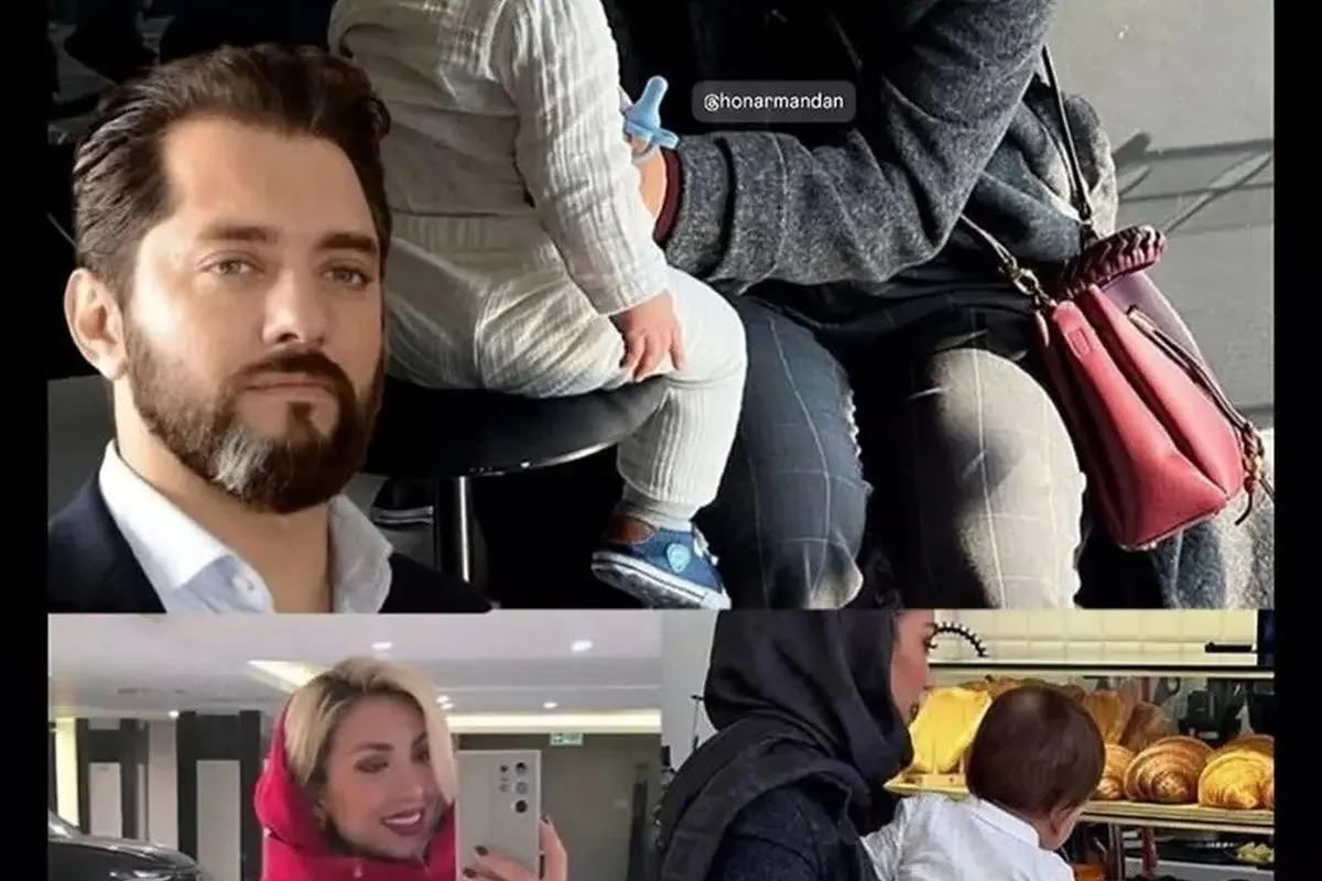 تصویر بامزه پسر بهرام رادان در حال خوردن فرنی؛ لحظهای دلنشین و دیدنی در صفحه مینا مختاری
