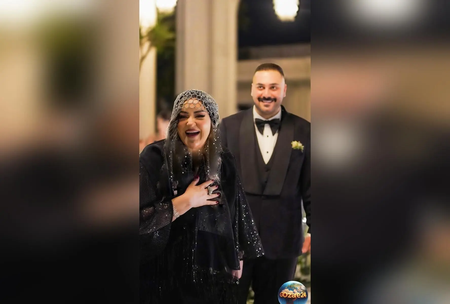 عروسی مجلل و شاهانه خواهرزاده نعیمه نظام‌دوست در کاخ لوکس با آتش‌بازی و چیدمان شمع‌های بلورین