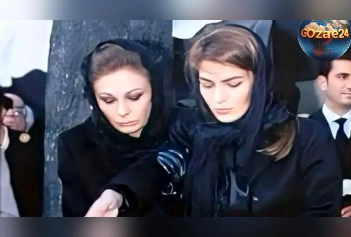 فرح دیبا در کنار مزار لیلا پهلوی با ظاهر ژولیده؛ لحظه‌ای احساسی در سال 1387