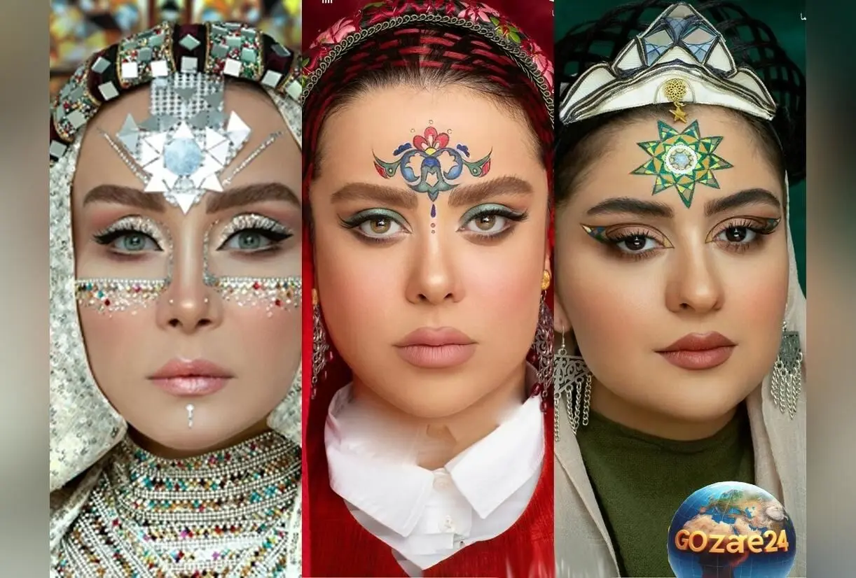 گریم و میکاپ الهام‌گرفته از معماری ایرانی در چهره بازیگران زن ایرانی | پروژه هنری مریم رهنما به مناسبت روز معمار