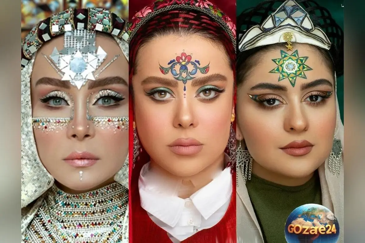 گریم و میکاپ الهام‌گرفته از معماری ایرانی در چهره بازیگران زن ایرانی | پروژه هنری مریم رهنما به مناسبت روز معمار
