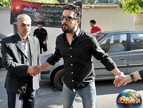 حامد بهداد در عزای امام حسین (ع) در مراسم اربعین + عکس یادگاری با حاج آقا