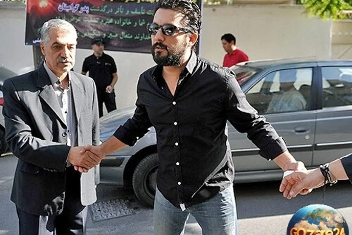 حامد بهداد در عزای امام حسین (ع) در مراسم اربعین + عکس یادگاری با حاج آقا
