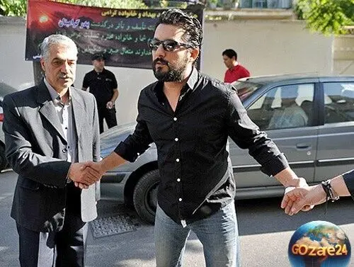 حامد بهداد در عزای امام حسین (ع) در مراسم اربعین + عکس یادگاری با حاج آقا