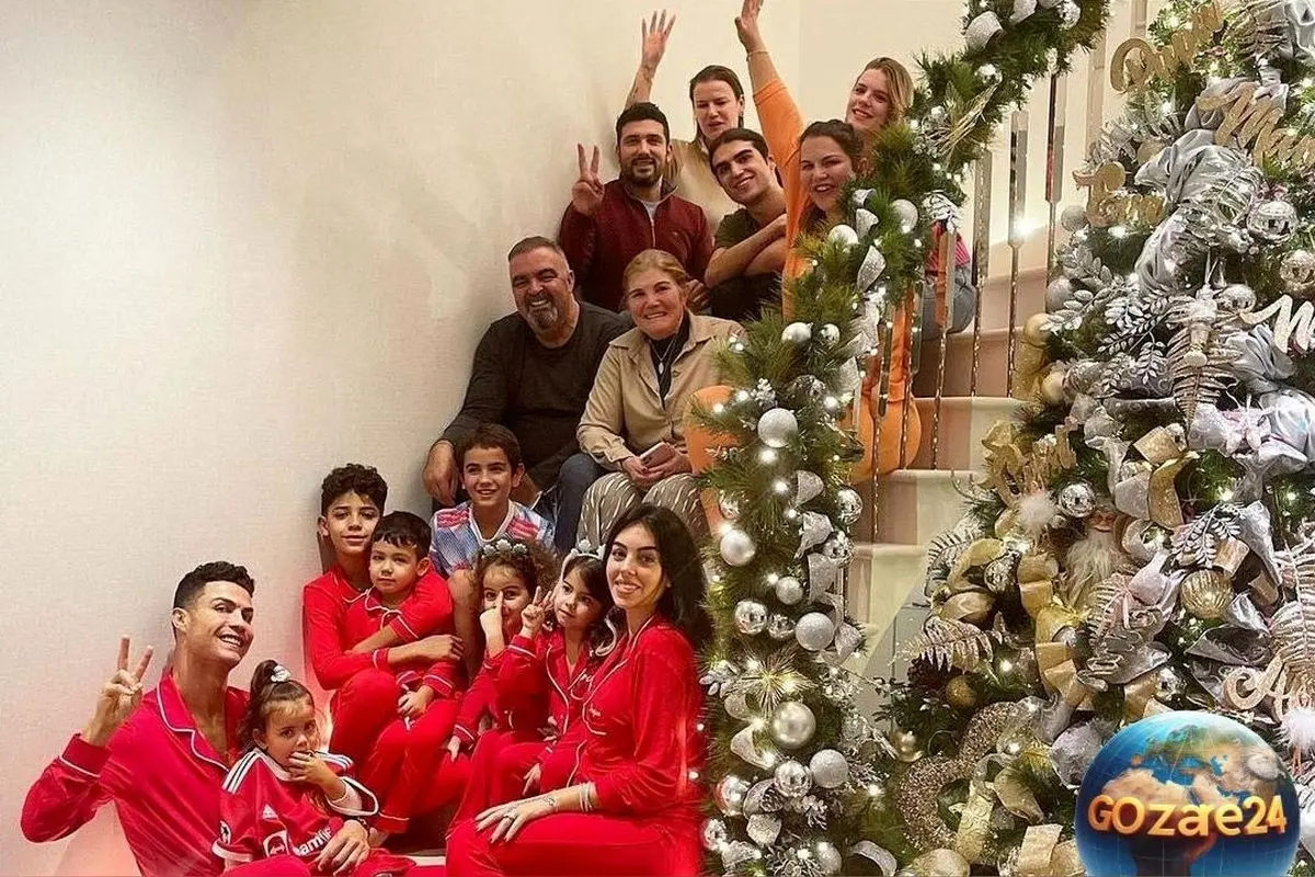 تصاویر و ویدیوهای جشن کریسمس اولین سال ازدواج رونالدو و جورجینا با حضور فرزندانشان