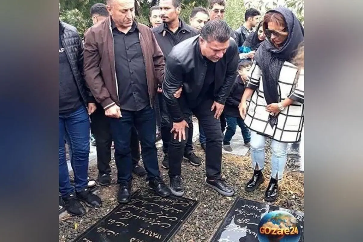 علی دایی و همسرش در اردبیل برای وداع با پدر در آرامگاه + فیلم لحظه اشک و احترام