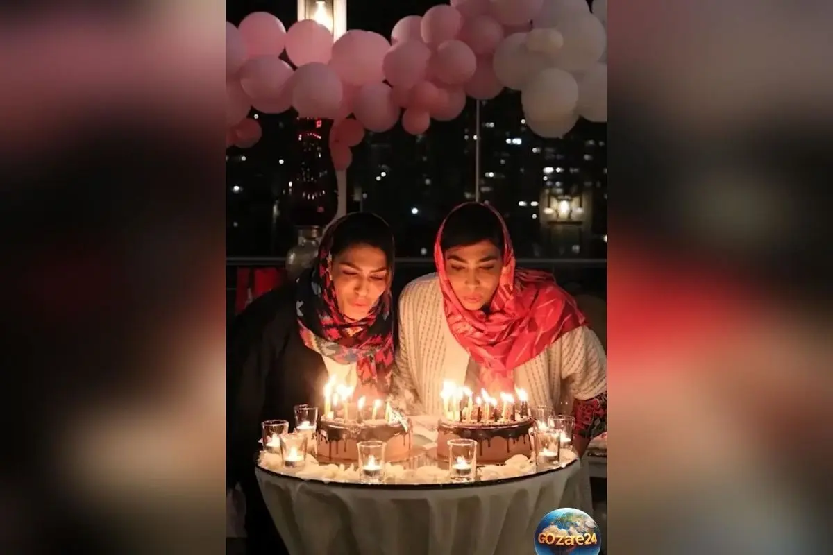 بررسی چیدمان هنری و لوکس جشن تولد خواهران منصوریان با طراحی عاشقانه و فضای مجلل در رستوران لاکچری