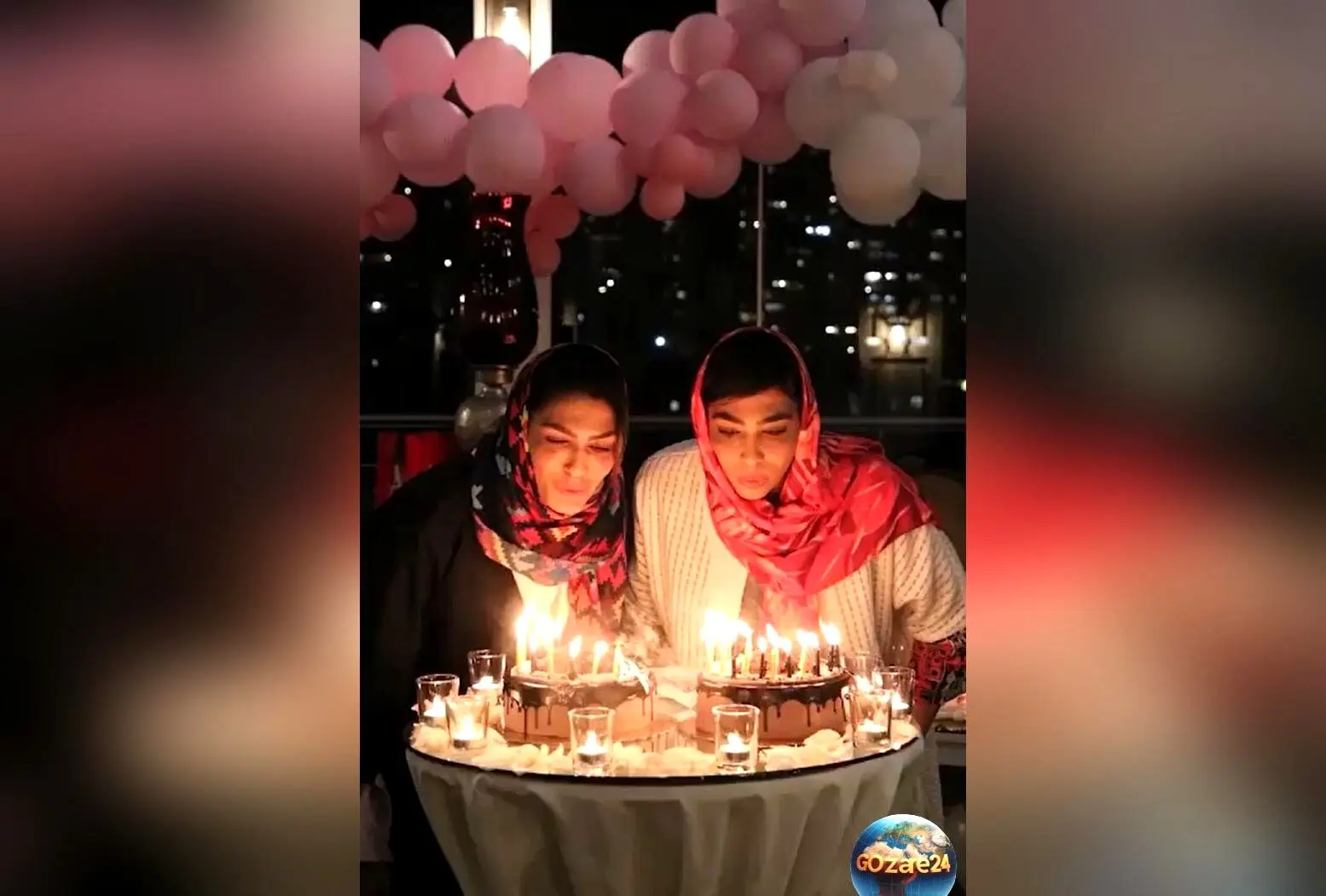 بررسی چیدمان هنری و لوکس جشن تولد خواهران منصوریان با طراحی عاشقانه و فضای مجلل در رستوران لاکچری