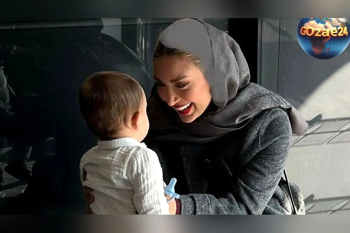 مینا مختاری همسر بهرام رادان در لحظه‌ای عاشقانه با پسرش در خرید کدو حلوایی + تصاویر