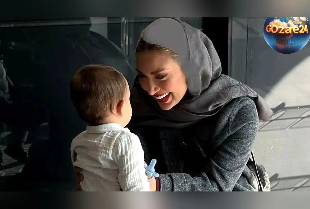 مینا مختاری همسر بهرام رادان در لحظه‌ای عاشقانه با پسرش در خرید کدو حلوایی + تصاویر