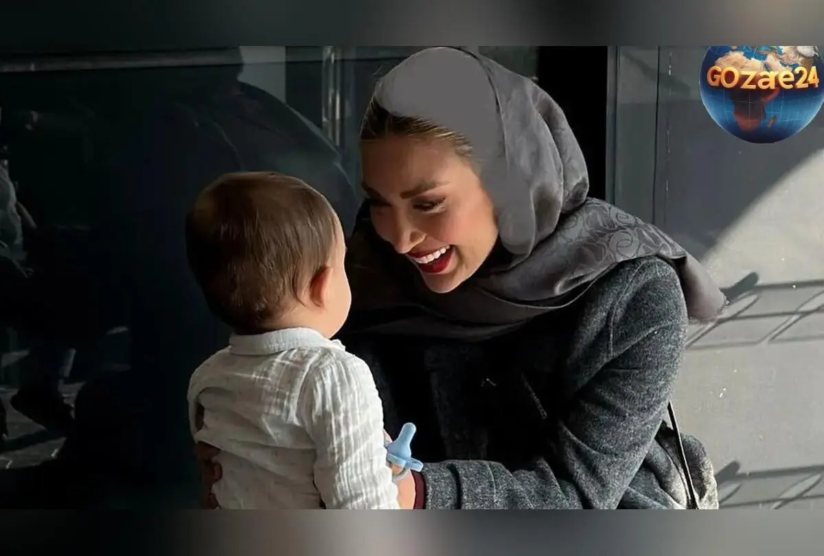 مینا مختاری همسر بهرام رادان در لحظه‌ای عاشقانه با پسرش در خرید کدو حلوایی + تصاویر