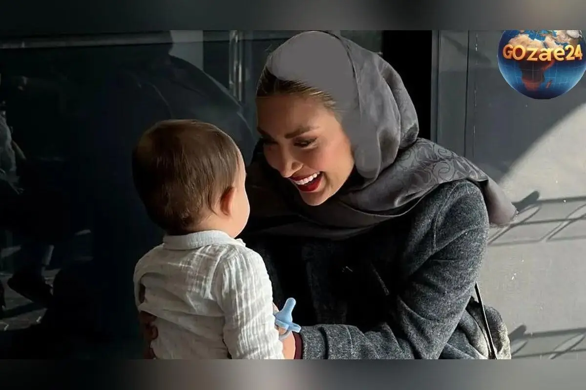 مینا مختاری همسر بهرام رادان در لحظه‌ای عاشقانه با پسرش در خرید کدو حلوایی + تصاویر