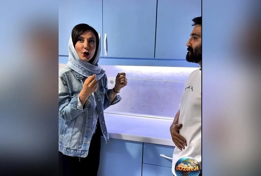 آشپزخانه مدرن و مینیمال حدیث میرامینی با کابینت‌های آبی، نورپردازی مخفی و تجهیزات پیشرفته