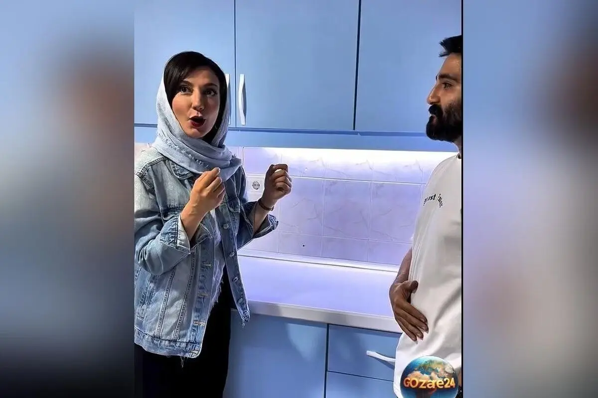 آشپزخانه مدرن و مینیمال حدیث میرامینی با کابینت‌های آبی، نورپردازی مخفی و تجهیزات پیشرفته