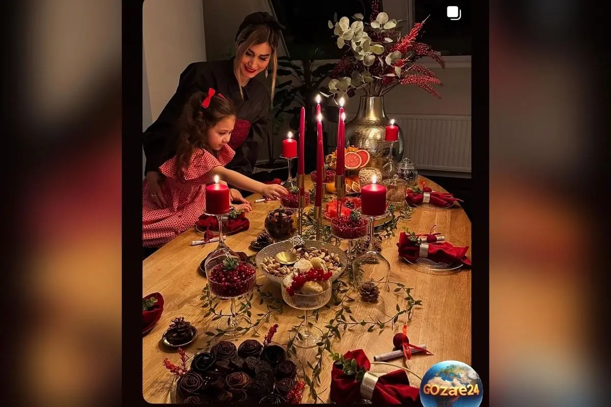 گرد و خاک حسابی و جشن پاییزی سپیده بزمی‌پور با میز شاهانه و غذاهای عاشقانه برای تولد شاهرخ استخری