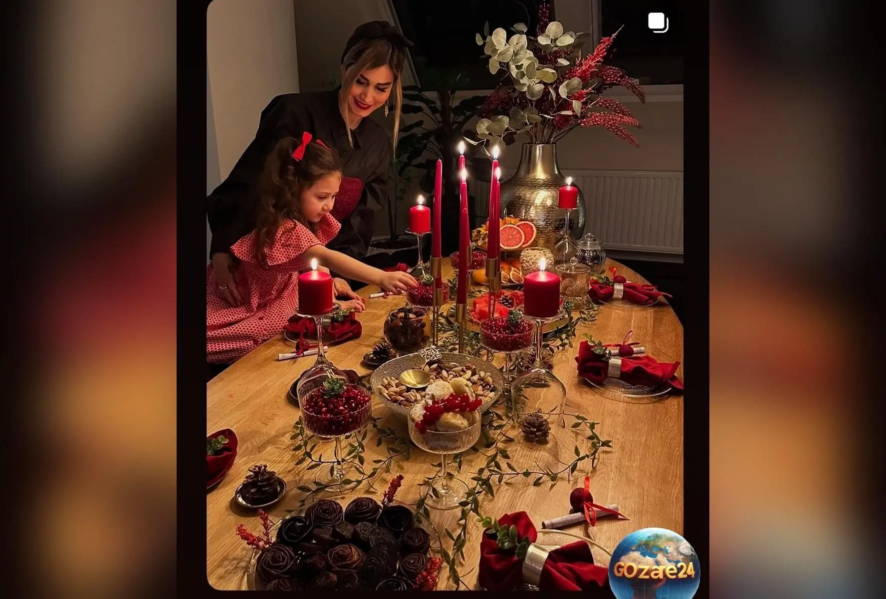 گرد و خاک حسابی و جشن پاییزی سپیده بزمی‌پور با میز شاهانه و غذاهای عاشقانه برای تولد شاهرخ استخری