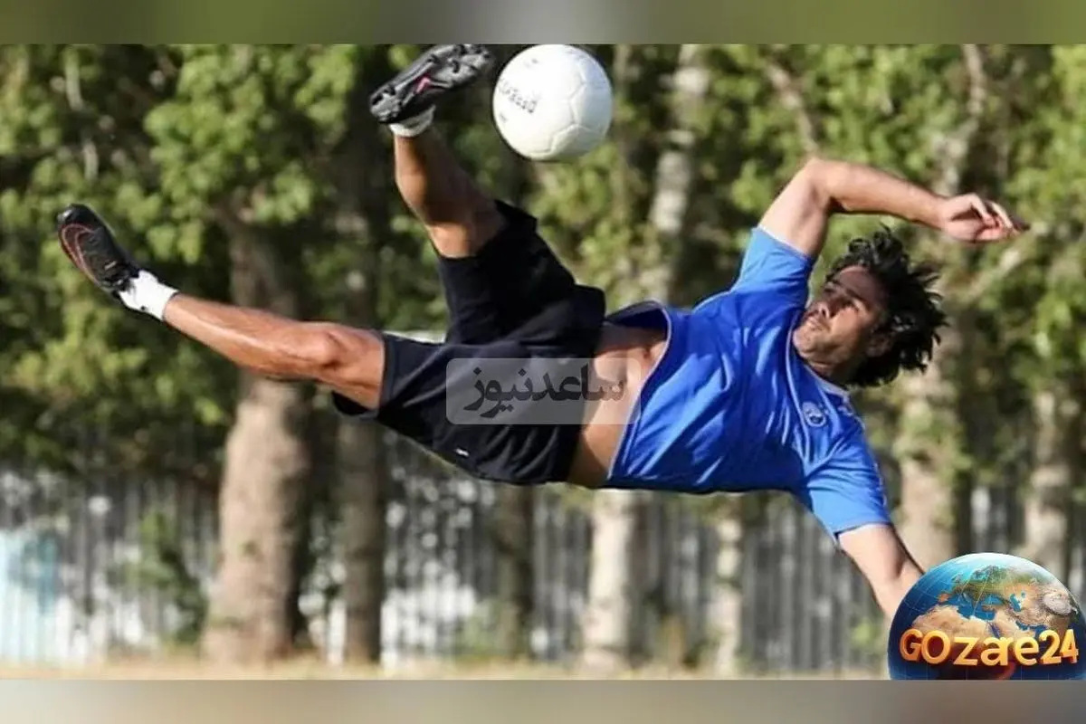 فرهاد مجیدی 49 ساله با قیچی‌برگردان دیدنی در تمرینات باشگاه البطائح؛ شگفتی مجدد یک اسطوره فوتبال