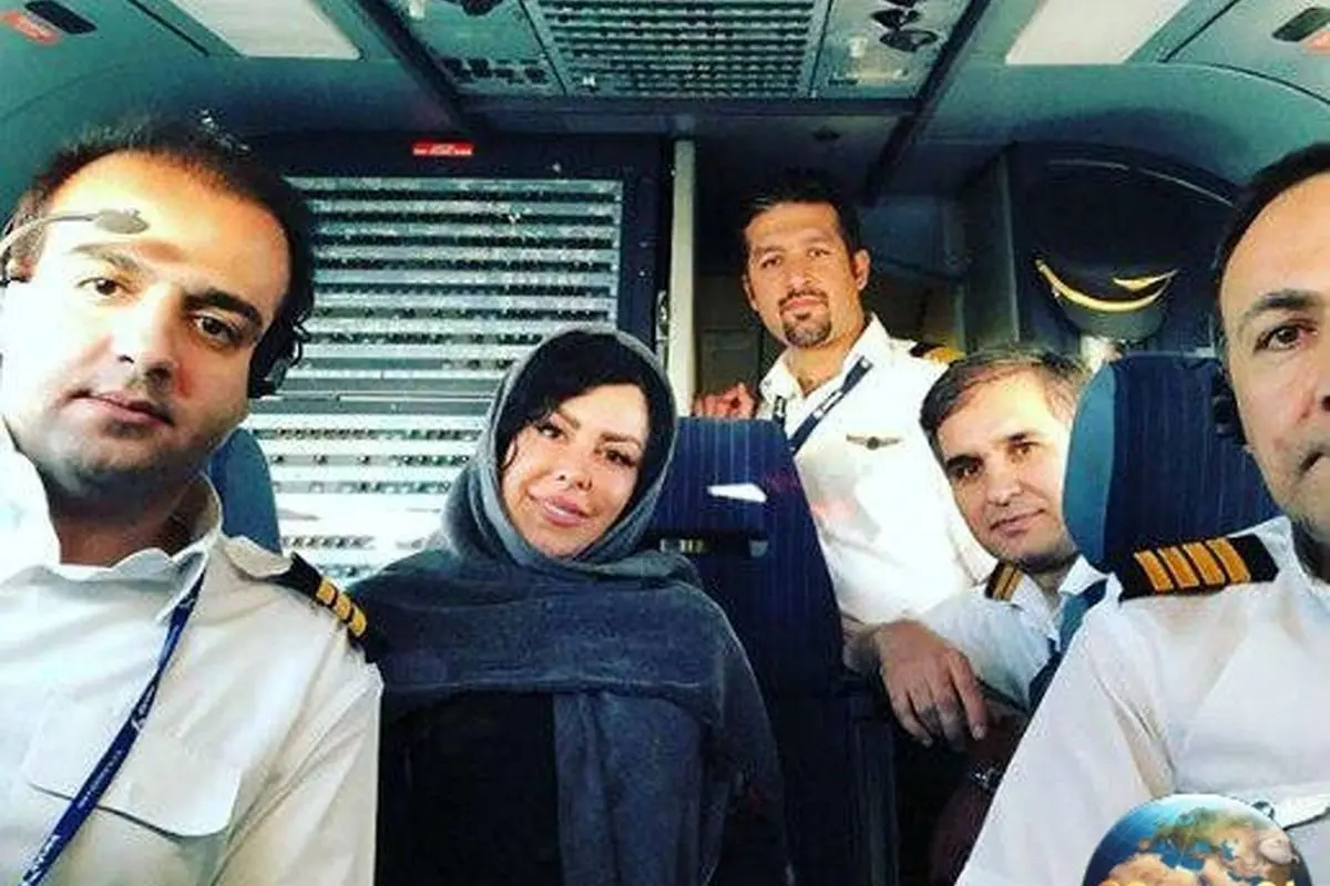 تصاویر دیدنی بازیگران در کابین خلبان هواپیما در حال پرواز + حضور نسرین مقانلو، بهنوش بختیاری، مهران مدیری و دیگر ستارهها
