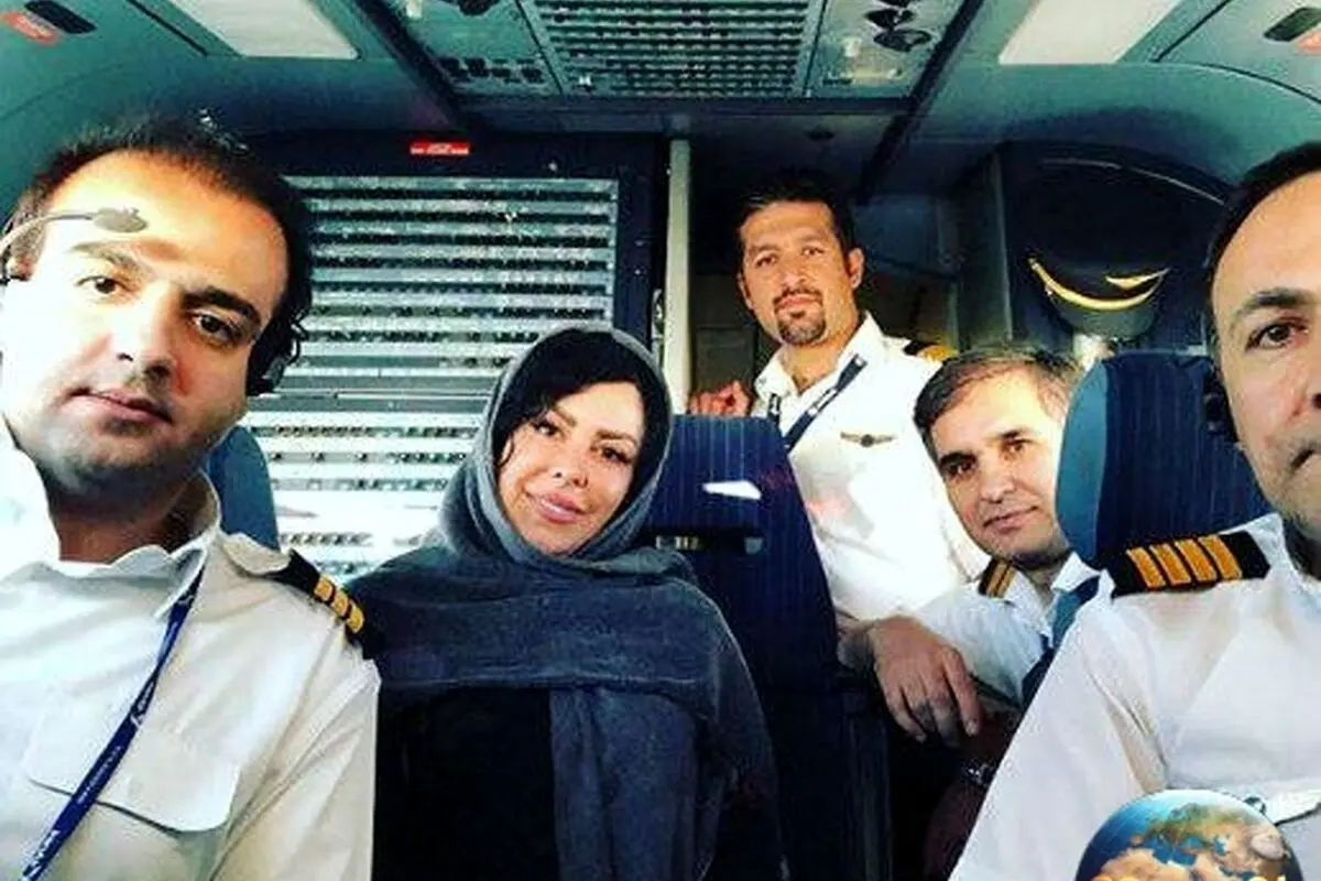 تصاویر دیدنی بازیگران در کابین خلبان هواپیما در حال پرواز + حضور نسرین مقانلو، بهنوش بختیاری، مهران مدیری و دیگر ستاره‌ها