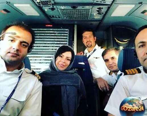 تصاویر دیدنی بازیگران در کابین خلبان هواپیما در حال پرواز + حضور نسرین مقانلو، بهنوش بختیاری، مهران مدیری و دیگر ستاره‌ها