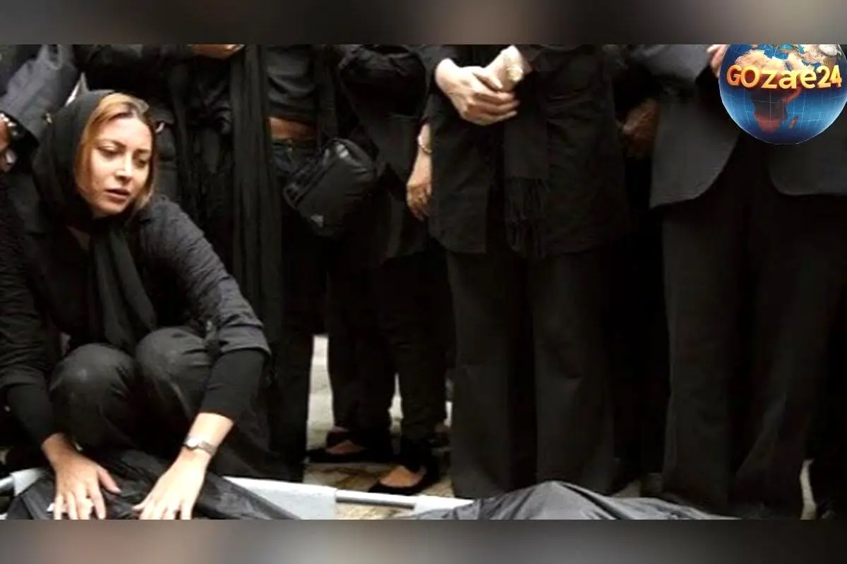 عکس‌های غم‌انگیز وداع فریبا نادری با همسرش مسعود رسام در مراسم خاکسپاری