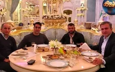تصاویر خانه لوکس پوریا پورسرخ با چیدمان بی‌نظیر میز غذا و میوه در مهمانی‌های خاص
