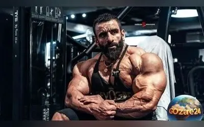 هادی چوپان با تمرینات طاقت‌فرسا و اجرای قطعه "ای لشکر صاحب زمان (عج) آماده‌باش" برای مسابقه مستر المپیا