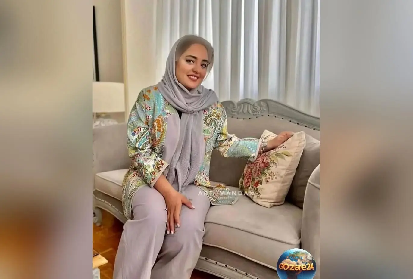 تصاویر لو رفته از منزل لوکس نرگس محمدی و علی اوجی | ترکیب گل‌های طبیعی، وسایل چوبی آنتیک و لوسترهای خاص برای دکوراسیون فوق‌العاده