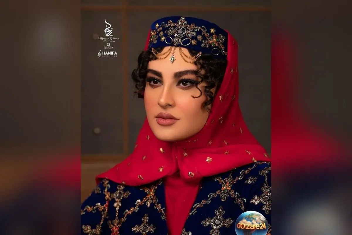استایل خاص مریم مومن با ست چرم مشکی و کیف هنری در طبیعت سرسبز + عکس جذاب