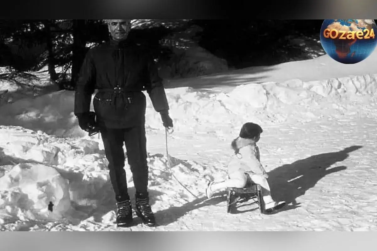 تصویر نادر از سفر در زمان: برف بازی شاه و خانواده‌اش در کاخ نیاوران