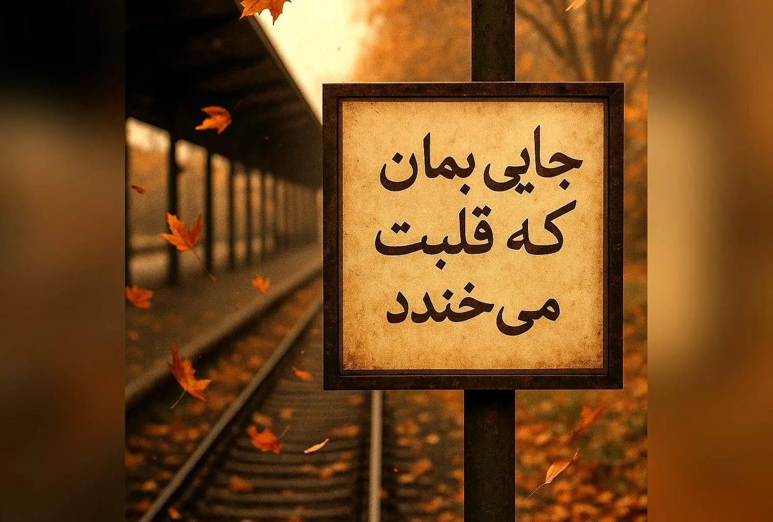 تصویرسازی پاییزی مریم معصومی در ایستگاه قطار با حس و حال گرم و دلنشین در فیلترهای خاص